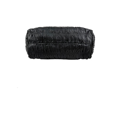 Prada Black Nappa Leather Gaufre Tote Bag