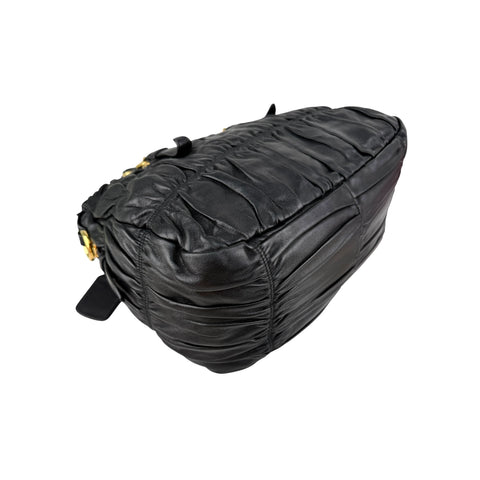 Prada Black Nappa Leather Gaufre Tote Bag