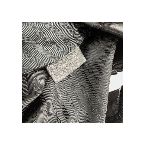 Prada Black Nappa Leather Ruffle Shoulder Bag