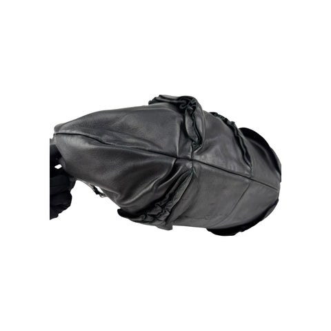 Prada Black Nappa Leather Ruffle Shoulder Bag