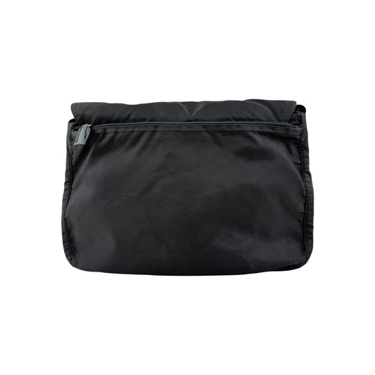 Prada Black Vela Nylon Buckle Messenger Bag