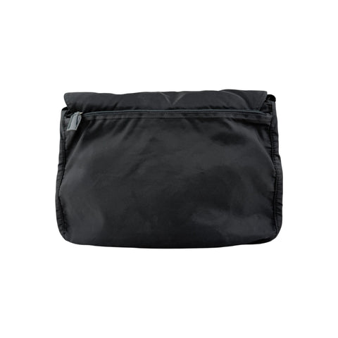 Prada Black Vela Nylon Buckle Messenger Bag