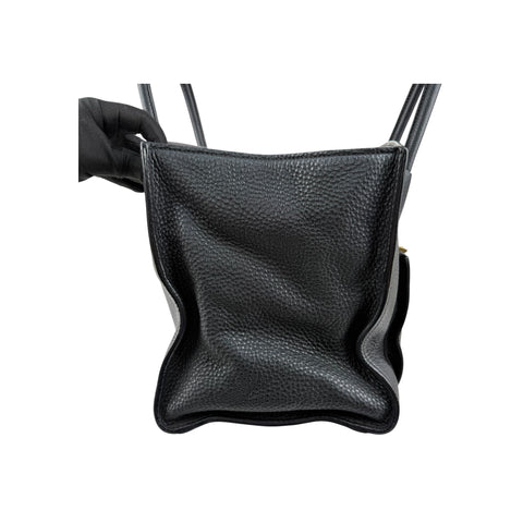 Prada Black Vitello Daino Leather Double Handle Tote Bag