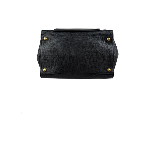 Prada Black Vitello Daino Leather Double Handle Tote Bag