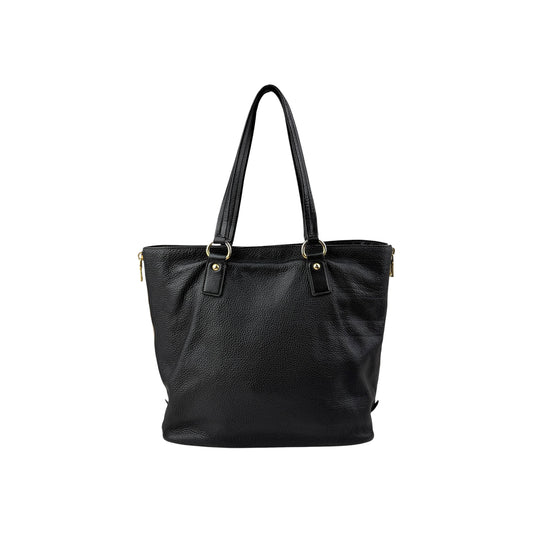 Prada Black Vitello Daino Leather Large Shopping Tote Bag