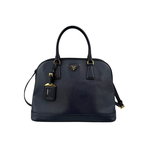 Prada Blue Saffiano Leather Dome Bag