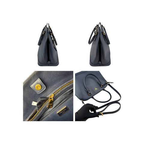 Prada Blue Saffiano Leather Dome Bag
