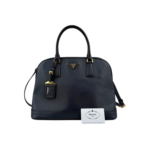 Prada Blue Saffiano Leather Dome Bag