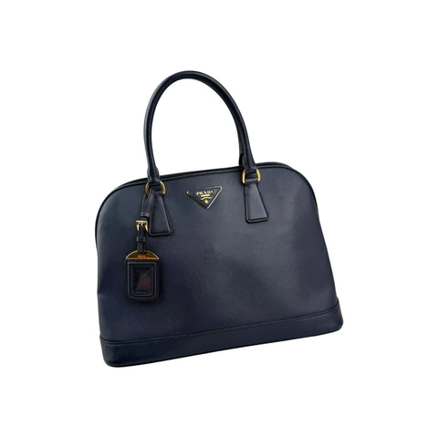 Prada Blue Saffiano Leather Dome Bag