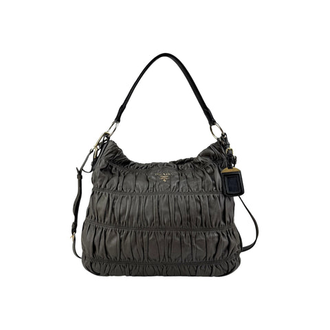 Prada Gaufre Convertible Hobo Nappa Leather Medium