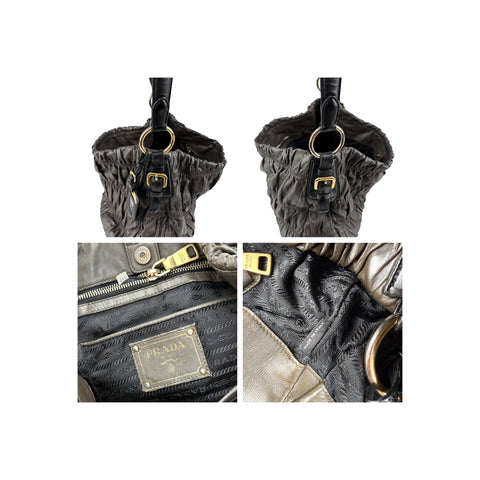 Prada Gaufre Convertible Hobo Nappa Leather Medium