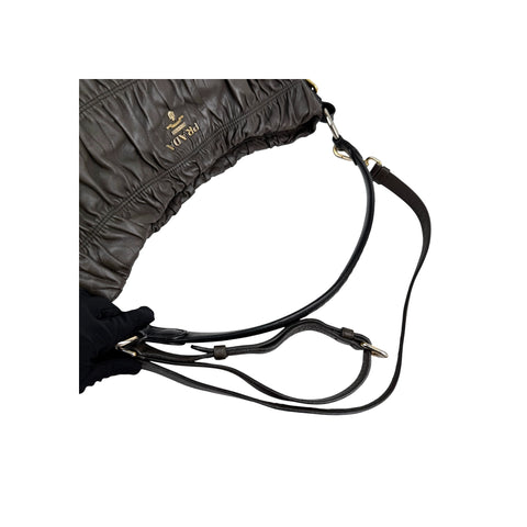 Prada Gaufre Convertible Hobo Nappa Leather Medium
