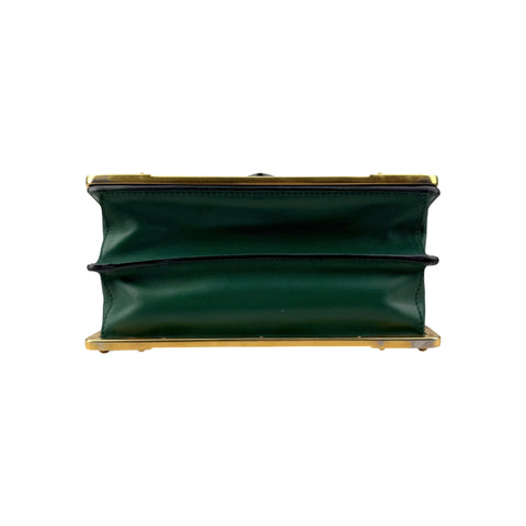 Prada Green/Black Leather City Calf and Saffiano Leather Cahier Bag