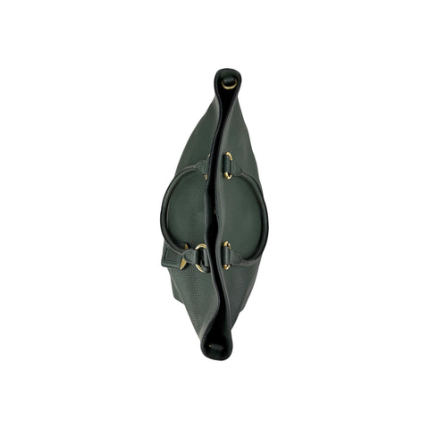 Prada Green Vitello Daino Leather Large Shopping Tote Bag
