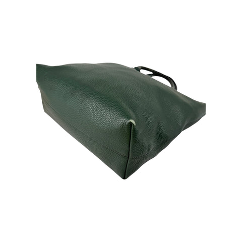 Prada Green Vitello Daino Leather Large Shopping Tote Bag