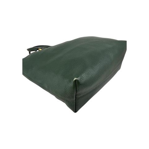 Prada Green Vitello Daino Leather Large Shopping Tote Bag