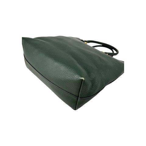 Prada Green Vitello Daino Leather Large Shopping Tote Bag
