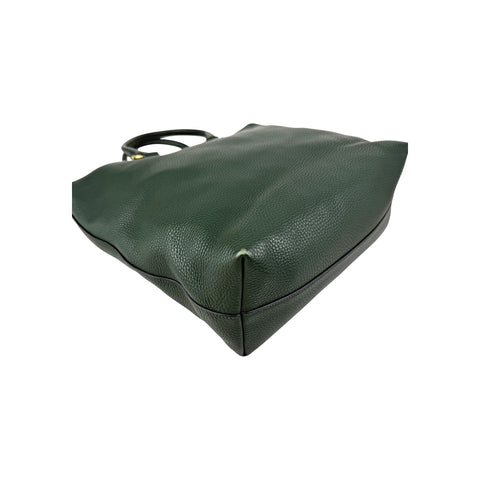 Prada Green Vitello Daino Leather Large Shopping Tote Bag