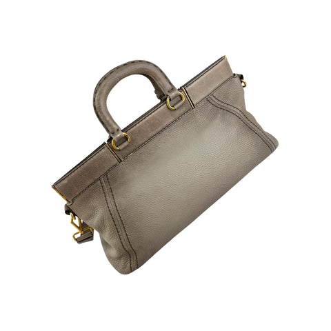 Prada Grey Cervo Leather Frame handbag