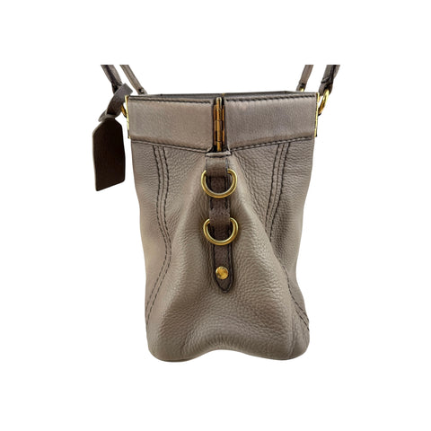 Prada Grey Cervo Leather Frame handbag