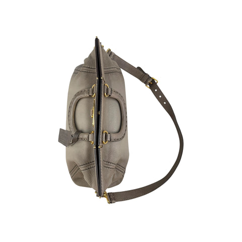 Prada Grey Cervo Leather Frame handbag