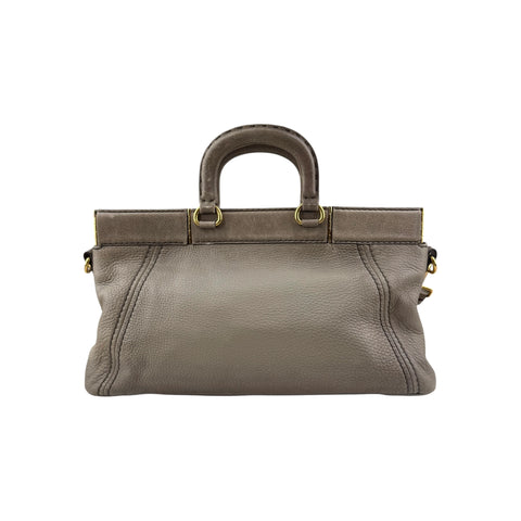 Prada Grey Cervo Leather Frame handbag