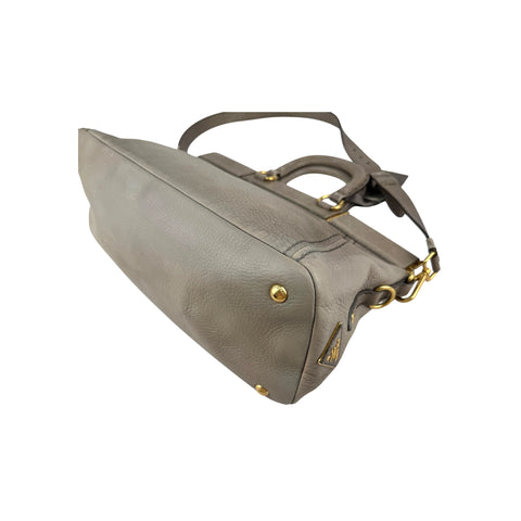 Prada Grey Cervo Leather Frame handbag