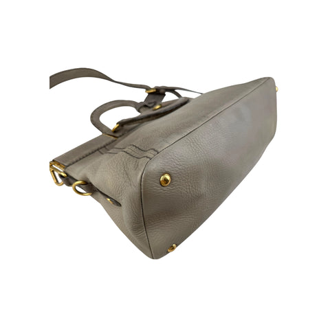 Prada Grey Cervo Leather Frame handbag