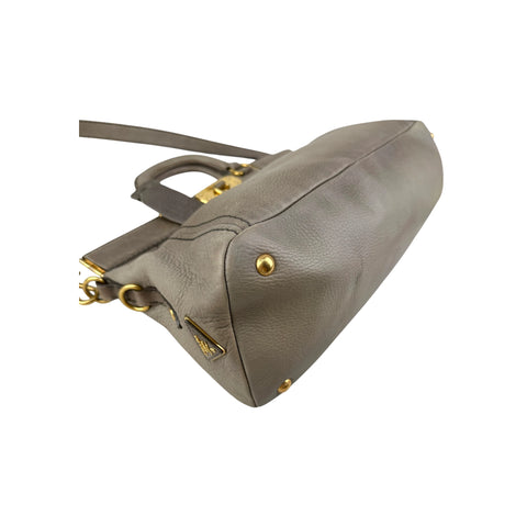 Prada Grey Cervo Leather Frame handbag