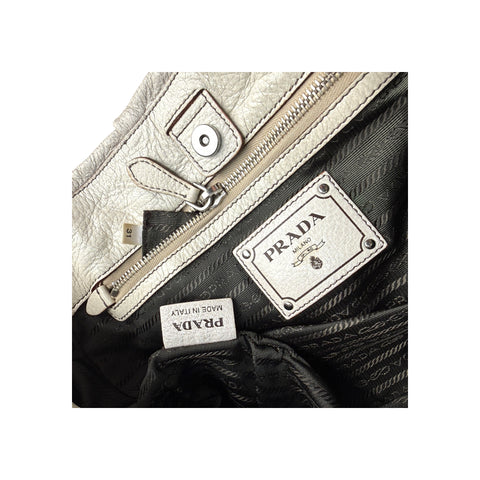Prada Grey Degrade Cervo Lux Chain Shoulder Bag