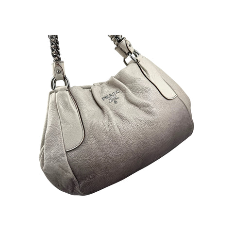 Prada Grey Degrade Cervo Lux Chain Shoulder Bag