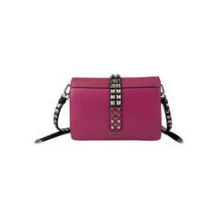 Prada Pink City Calf and Saffiano Leather Studded Elektra Crossbody Bag