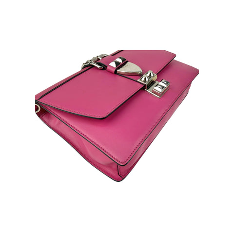 Prada Pink City Calf and Saffiano Leather Studded Elektra Crossbody Bag