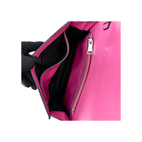 Prada Pink City Calf and Saffiano Leather Studded Elektra Crossbody Bag
