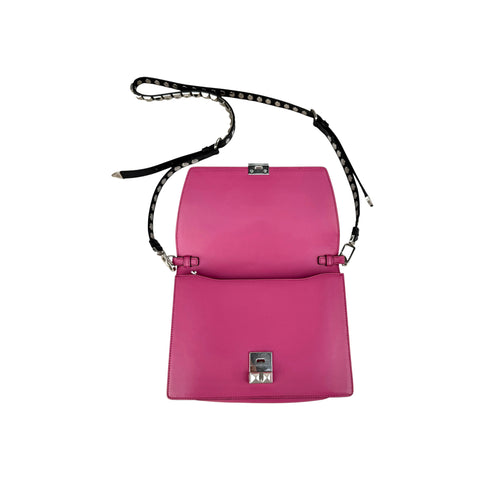 Prada Pink City Calf and Saffiano Leather Studded Elektra Crossbody Bag
