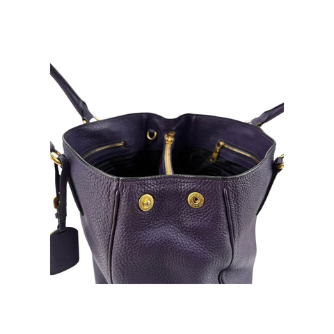 Prada Purple Vitello Daino Leather Medium Tote