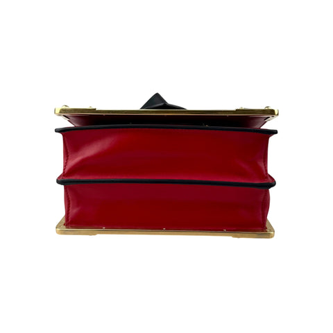 Prada Red/Black Saffiano Lux Leather Cahier Shoulder Bag