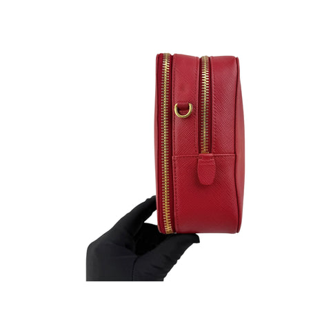 Prada Rosso Vitello Phenix Leather Crossbody Bag