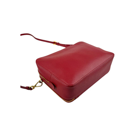 Prada Rosso Vitello Phenix Leather Crossbody Bag