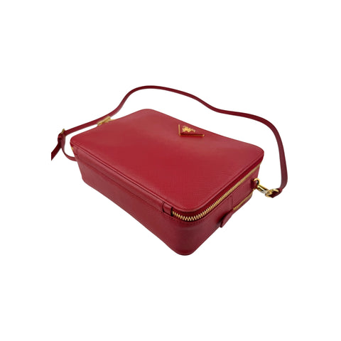Prada Rosso Vitello Phenix Leather Crossbody Bag