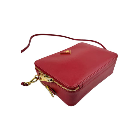 Prada Rosso Vitello Phenix Leather Crossbody Bag