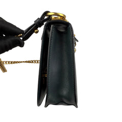 prada pionniere city green leather crossbody bag left