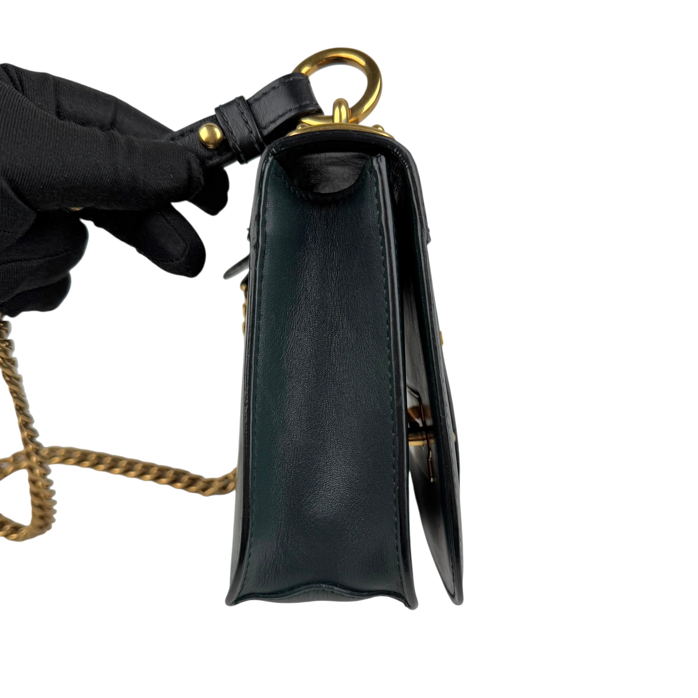 prada pionniere city green leather crossbody bag right