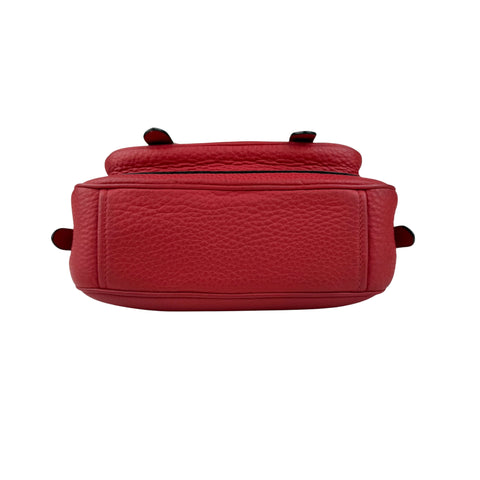 prada red leather buckle flap shoulder bag bottom