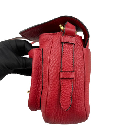 prada red leather buckle flap shoulder bag right