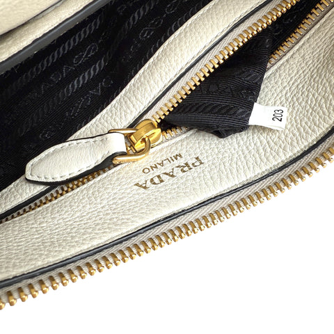 prada vitello daino zippered hobo messenger bag white inside pocket detail
