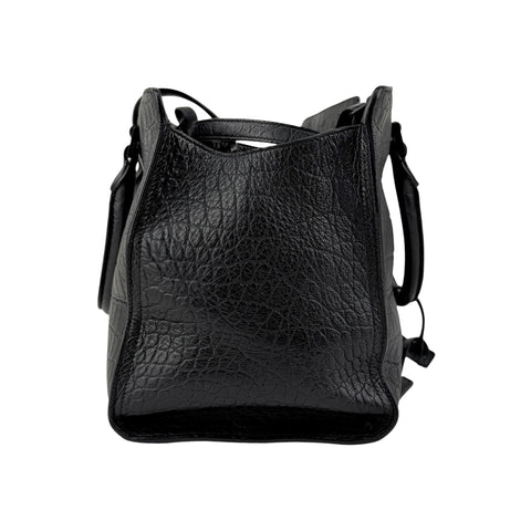 Saint Laurent Black Croc Embossed Leather Small Monogram Cabas Bag