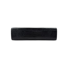Saint Laurent Black Crocodile Embossed Patent Leather Manhattan Small Flap Bag