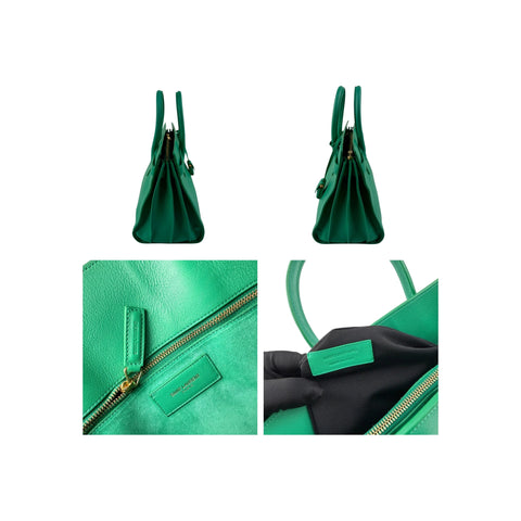 Saint Laurent Green Leather Sac de Jour Bag