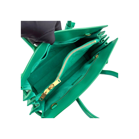 Saint Laurent Green Leather Sac de Jour Bag
